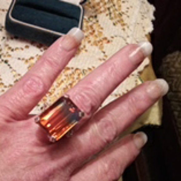 Bi Colored Ametrine. 14k gold white - Picture 3 of 3